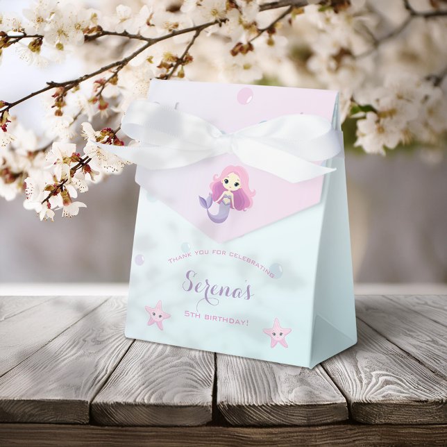 Caixinha De Lembrancinhas Festa de aniversário de Sereia Bonita (Criador carregado)
