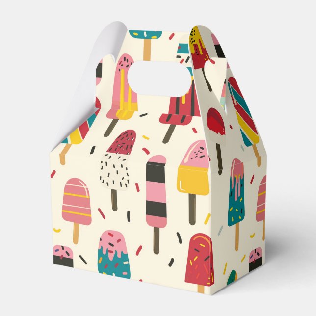 Caixinha De Lembrancinhas Festa de aniversário de sorvete (Frente)