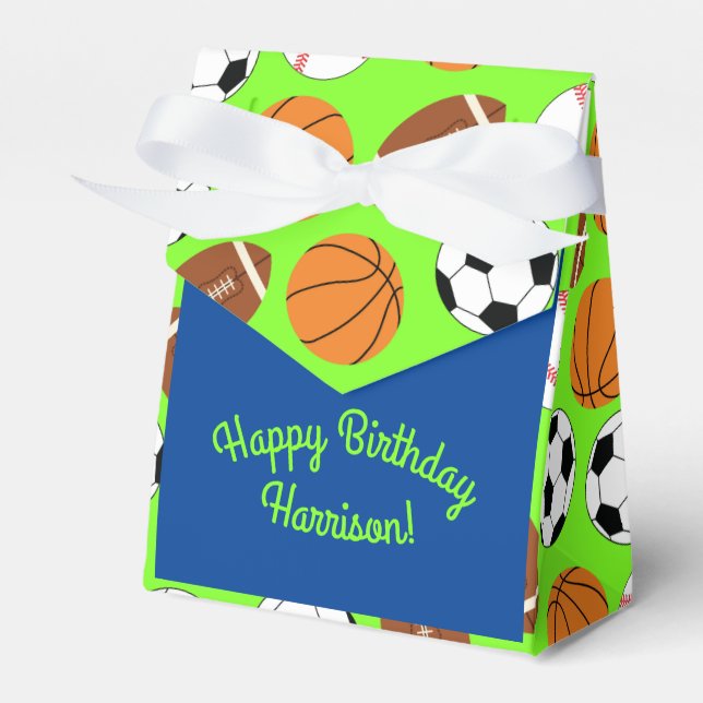 Caixinha De Lembrancinhas Festa de aniversário desportiva, crianças, corcund (Frente)