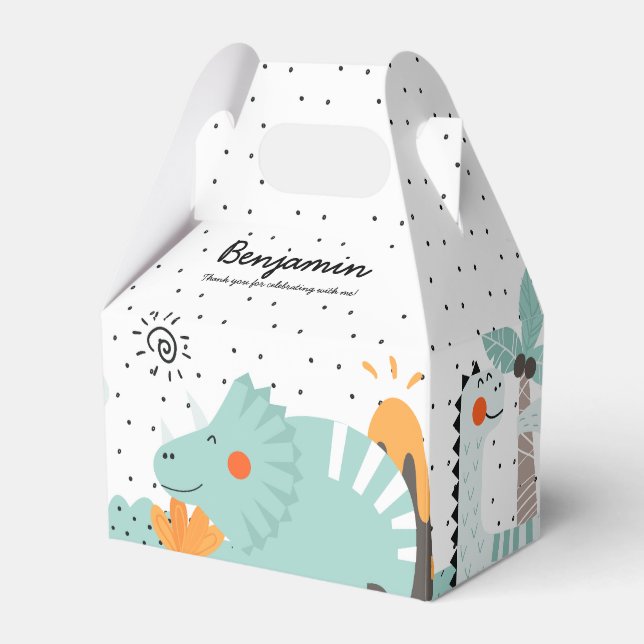 Caixinha De Lembrancinhas Festa de aniversário dos dinossauros Dinos (Frente)