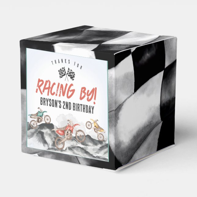 Caixinha De Lembrancinhas Festa de aniversário exterior de motoqueiros (Verso)