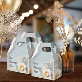 Caixinha De Lembrancinhas Festa de aniversário Floral Azul Elegante