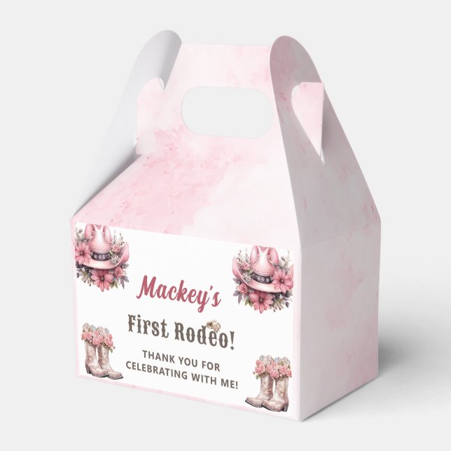 Caixinha De Lembrancinhas Festa de aniversário Floral de Cowgirl da Rússia O (Frente)