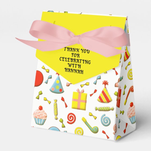 Caixinha De Lembrancinhas Festa de aniversário Obrigado (Frente)