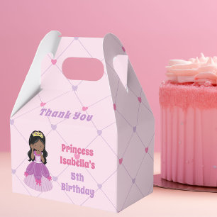 Caixinha De Lembrancinhas Festa de aniversário rosa-branca princesa african