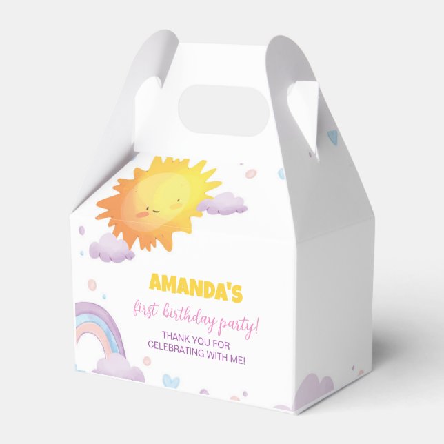 Caixinha De Lembrancinhas Festa de aniversário Sunshine Rainbow Box (Frente)