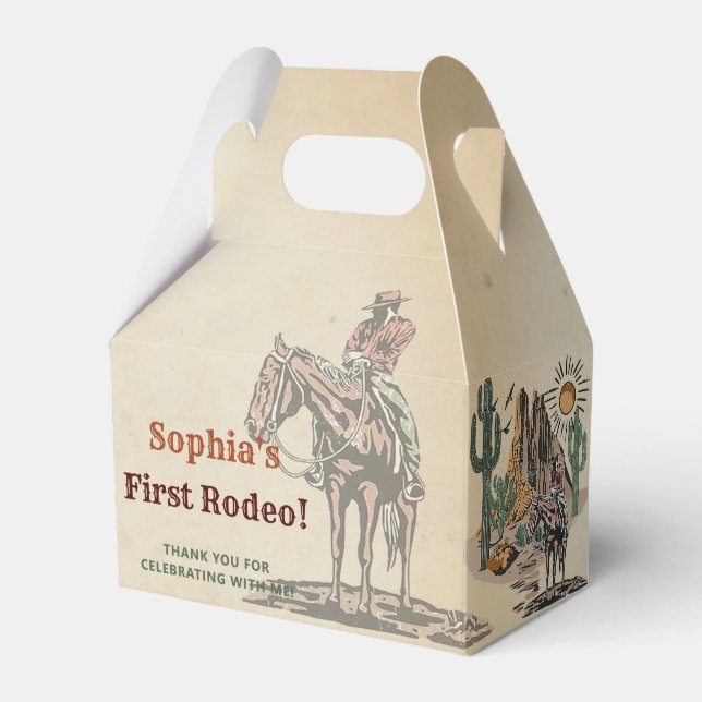Caixinha De Lembrancinhas Festa de aniversário Wild West Cowboy (Frente)