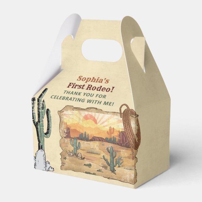 Caixinha De Lembrancinhas Festa de aniversário Wild West Cowboy (Frente)