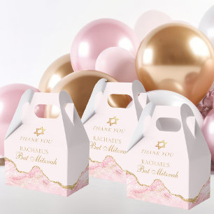 Caixinha De Lembrancinhas Festa de Bat Mitzvah Personalizada de Agate Dourad