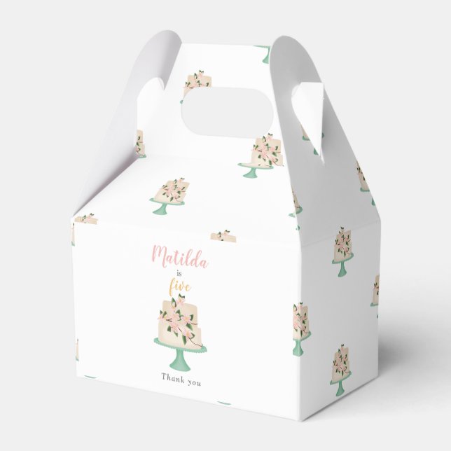 Caixinha De Lembrancinhas festa de bolo de aniversário editável (Frente)