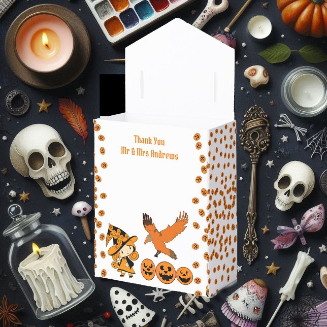 Caixinha De Lembrancinhas Festa de Bruxas Vergindo Diversão de Halloween Rav (Wandering Witch Party Halloween Raven Birthday Fun Favor Boxes)