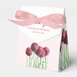Caixinha De Lembrancinhas Festa de casamento Rosa Púrpura Allium Floral