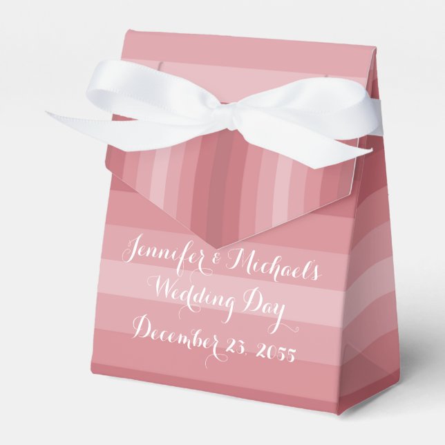 Caixinha De Lembrancinhas Festa de Chá de panela de Casamento Dusty Rosa (Frente)