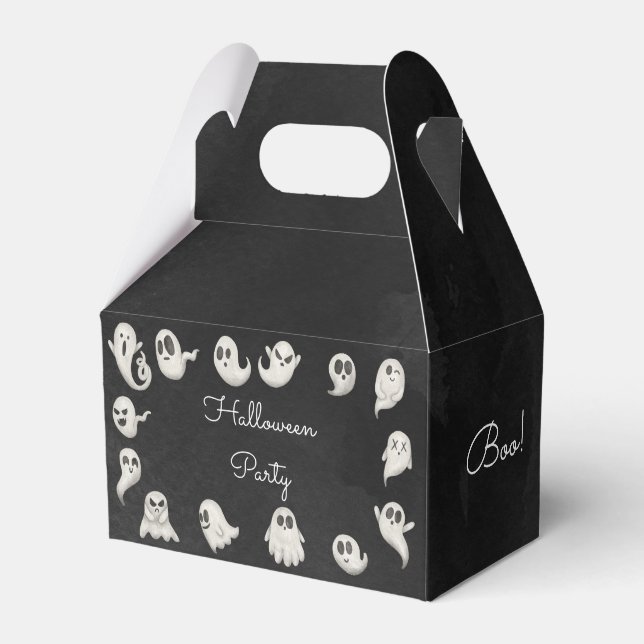 Caixinha De Lembrancinhas Festa de fantasmas assustadores do Halloween (Frente)