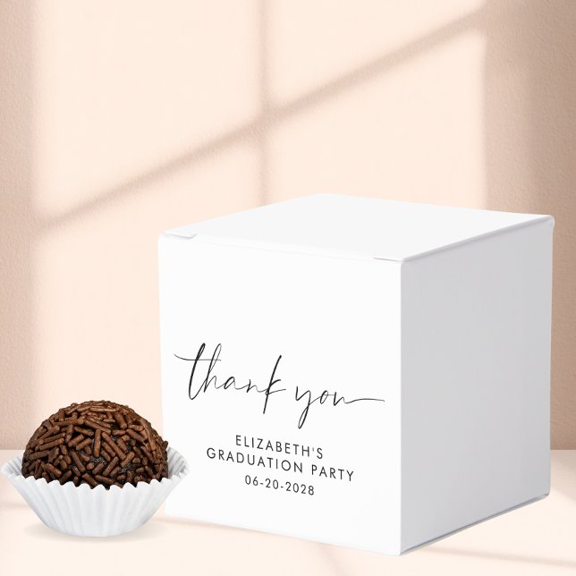 Caixinha De Lembrancinhas Festa de formatura Chic Script Obrigado (Criador carregado)