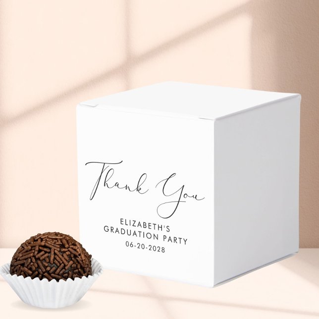 Caixinha De Lembrancinhas Festa de formatura Elegante de Script Obrigado (Criador carregado)