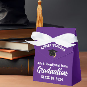 Caixinha De Lembrancinhas Festa de Formatura Escolar Personalizável Roxo Bra