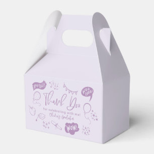 Caixinha De Lembrancinhas Festa de formatura Funky Doodle Purple