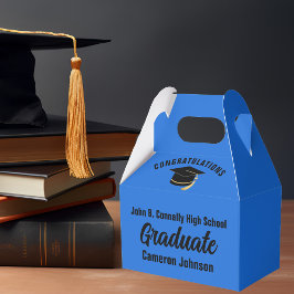 Caixinha De Lembrancinhas Festa de Formatura Personalizada Azul Preto Gradua