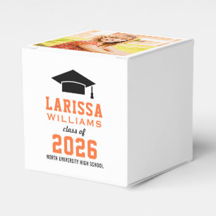 Caixinha De Lembrancinhas Festa de formatura Personalizada de Foto Laranja M