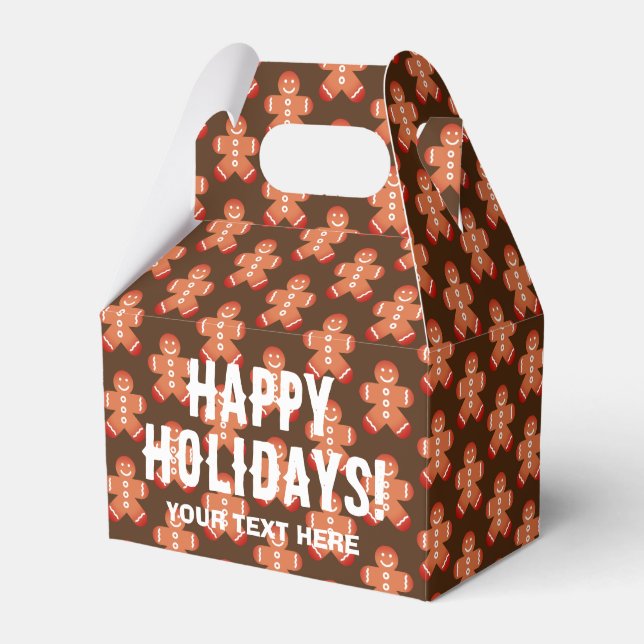 Caixinha De Lembrancinhas Festa de natal de gengibre-doce impressão (Frente)