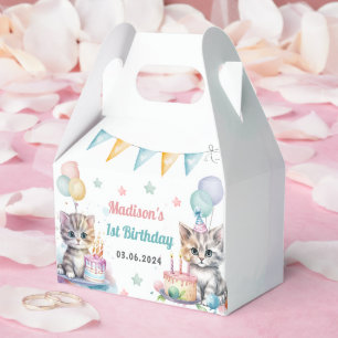 Caixinha De Lembrancinhas Festa de primeiro aniversario de Gato Gatinho