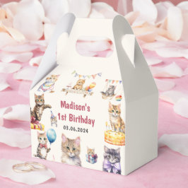 Caixinha De Lembrancinhas Festa de primeiro aniversario de Gato Gatinho