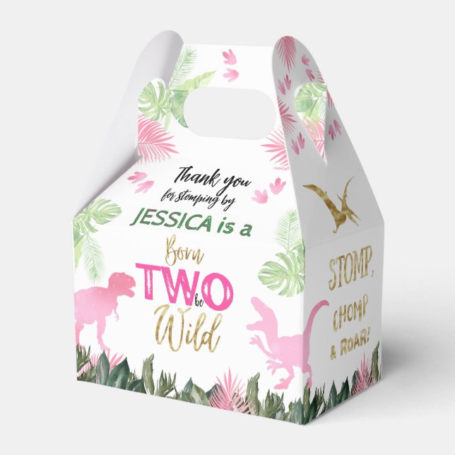 Caixinha De Lembrancinhas Festa de segundo aniversário do Dinossauro de T Re (Frente)