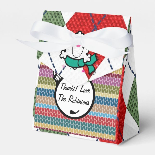 Caixinha De Lembrancinhas Festa de Suéter de Natal Personalizado Feio (Frente)