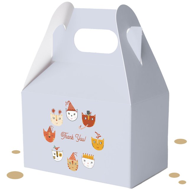 Caixinha De Lembrancinhas Festa Divertida - Obrigado (Fun party cat favor box)