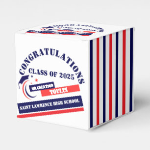 Caixinha De Lembrancinhas Festa Personalizada da Graduação Branca Azul 2025