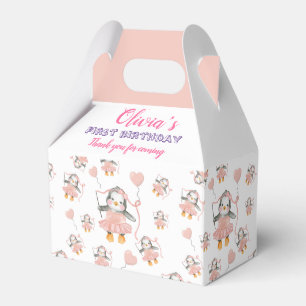 Caixinha De Lembrancinhas Festa Rosa Pinguim Pinguim Ballerina primeiro aniv