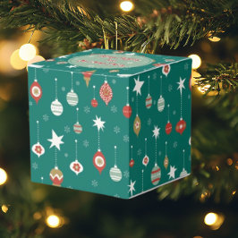 Caixinha De Lembrancinhas Festivo Baubles & Snowflakes Natal