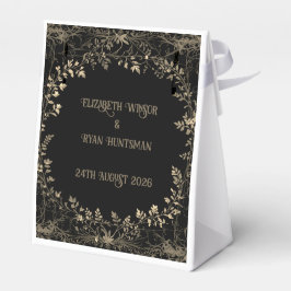 Caixinha De Lembrancinhas Fim Floral Dourado e Preto da Sepia Luxuriosa