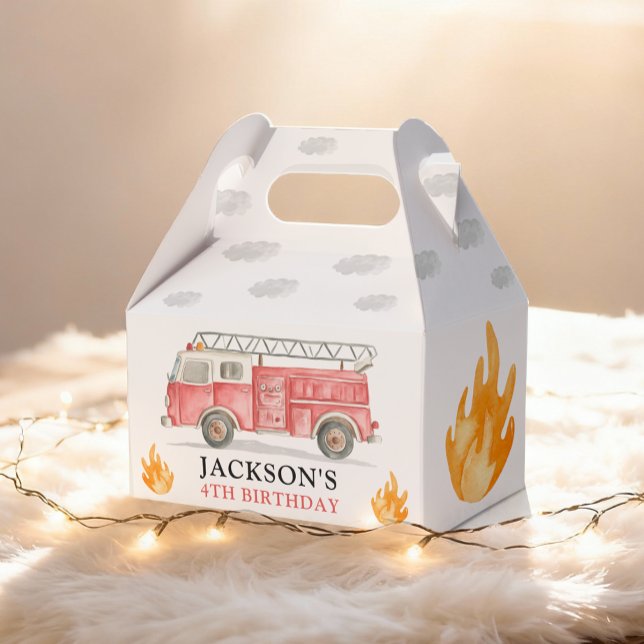 Caixinha De Lembrancinhas Firetruck Calling All Firefigthers Boy Birthday (Criador carregado)
