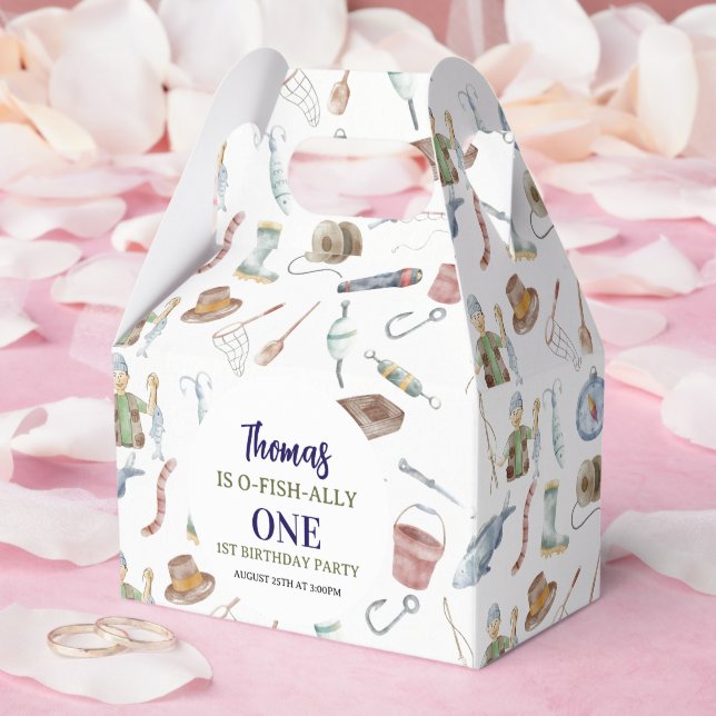 Caixinha De Lembrancinhas Fishing 1st Birthday | O-Fish-Ally One party (Casamento)