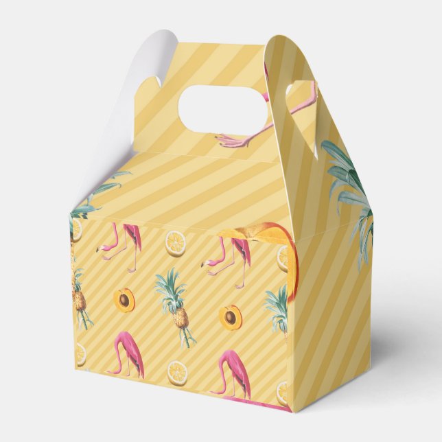 Caixinha De Lembrancinhas Flamingo Mango Lemon Amarelo (Frente)