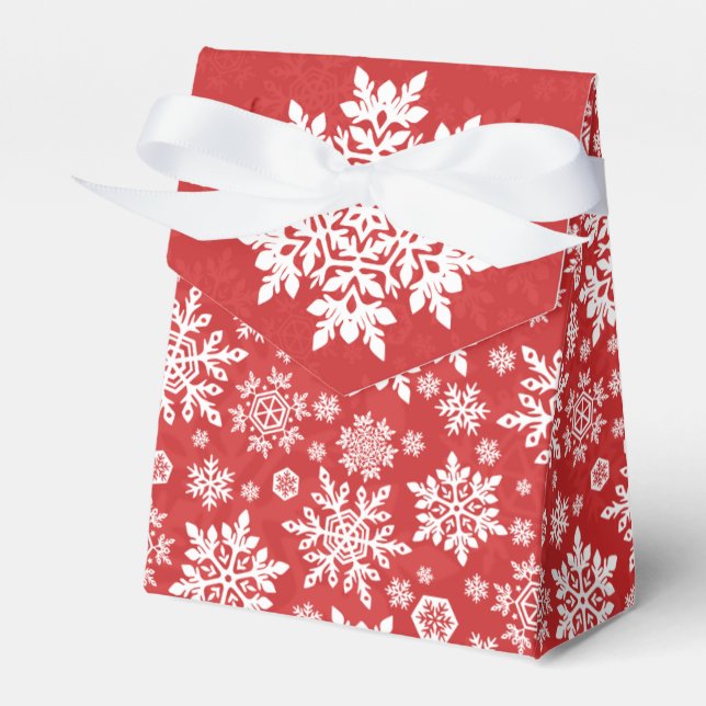 Caixinha De Lembrancinhas Floco de Neve Branco Elegante (Cranberry) (Frente)
