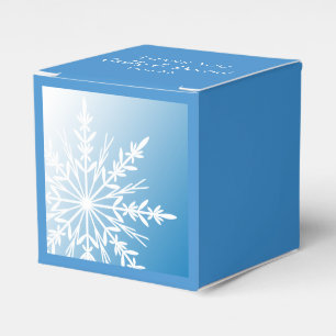 Caixinha De Lembrancinhas Floco de neve branco no casamento no inverno azul