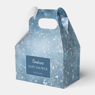 Caixinha De Lembrancinhas Floco de neve Winter Wonderland Chá de fraldas Blu