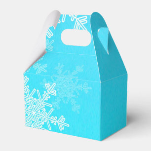 Caixinha De Lembrancinhas Flocos de neve brancos azuis Natal minimalista