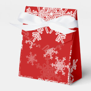 Caixinha De Lembrancinhas Flocos de neve brancos vermelhos Natal minimalista