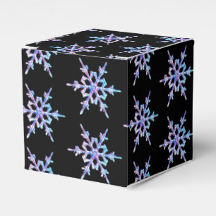 Caixinha De Lembrancinhas Flocos de neve, cristal pastel iridescente a preto