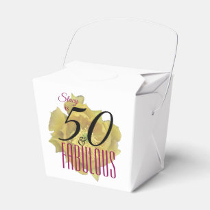 Caixinha De Lembrancinhas Flor amarelo de cacto 50 e aniversário fabuloso