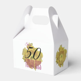 Caixinha De Lembrancinhas Flor amarelo de cacto 50 e aniversário fabuloso