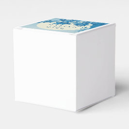 Caixinha De Lembrancinhas Flor Azul-Cereja Antiquado Japonês