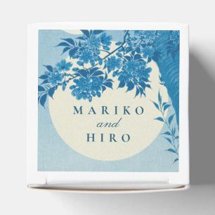 Caixinha De Lembrancinhas Flor Azul-Cereja Antiquado Japonês