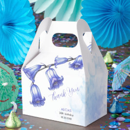 Caixinha De Lembrancinhas Flor de Campainha Azul Chic, Desabrochando, Obriga