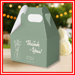 Caixinha De Lembrancinhas Flor de Casamento Obrigado Verde Salvia Selvagem<br><div class="desc">Caixas de Agradecimento de Casamento com Flores Silvestres em Verde Salvia | Caixas de Tratamento Floral Botânico Rústico</div>