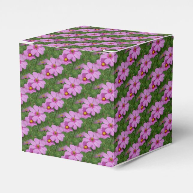 Caixinha De Lembrancinhas Flor de Cosmos Rosa Padrão da Natureza (Frente)